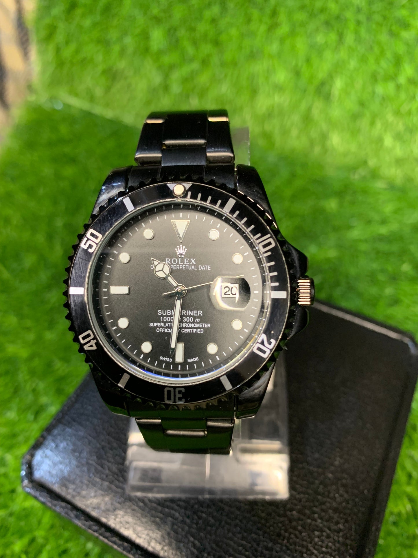 Rolex Sumbarine Black Matte Chain Watch