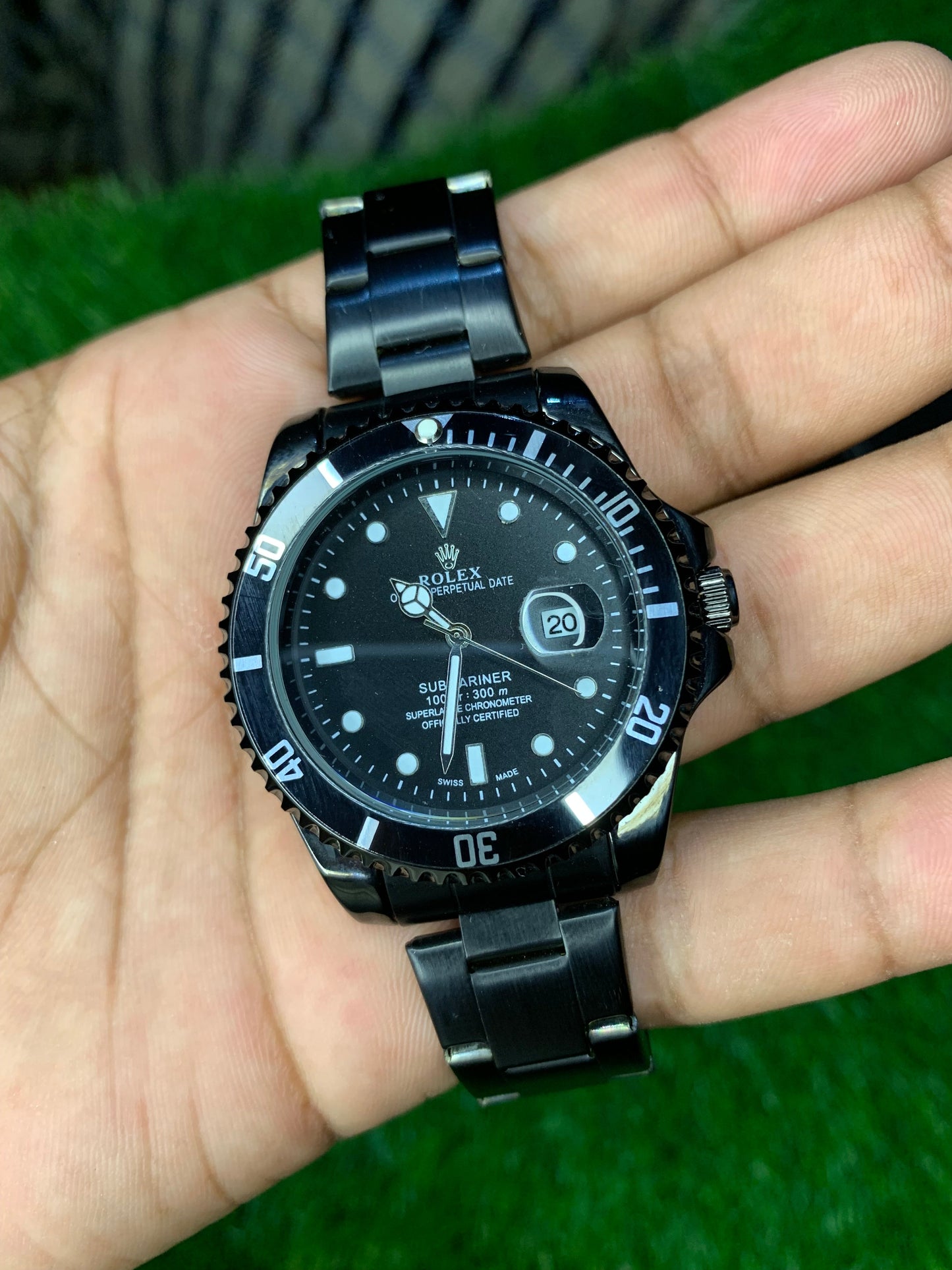 Rolex Sumbarine Black Matte Chain Watch