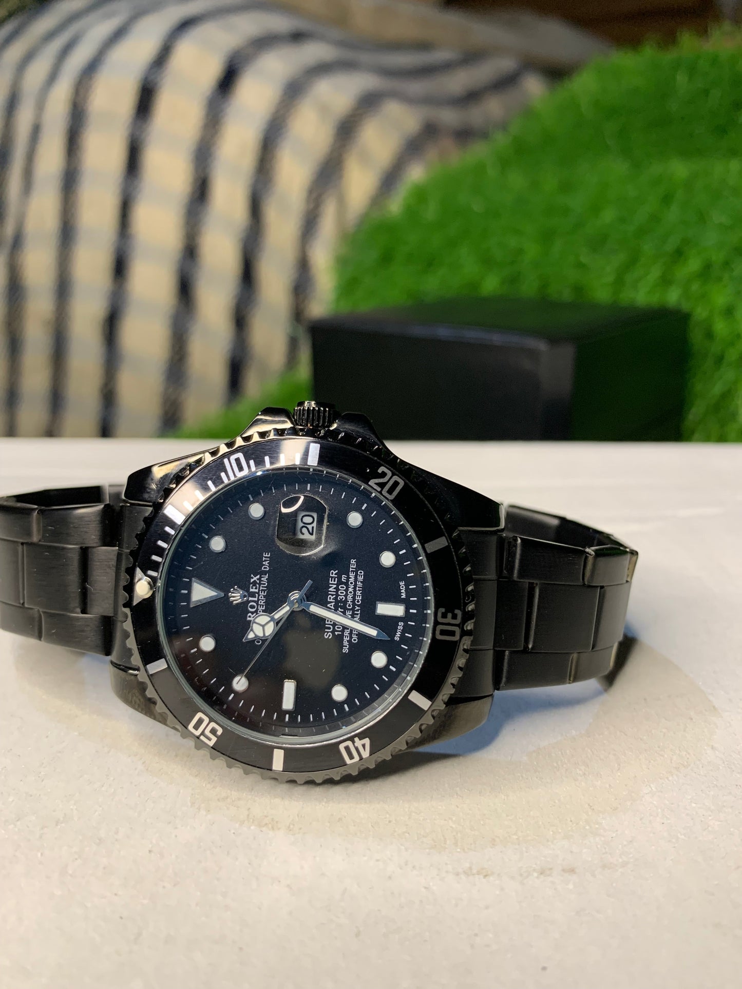 Rolex Sumbarine Black Matte Chain Watch